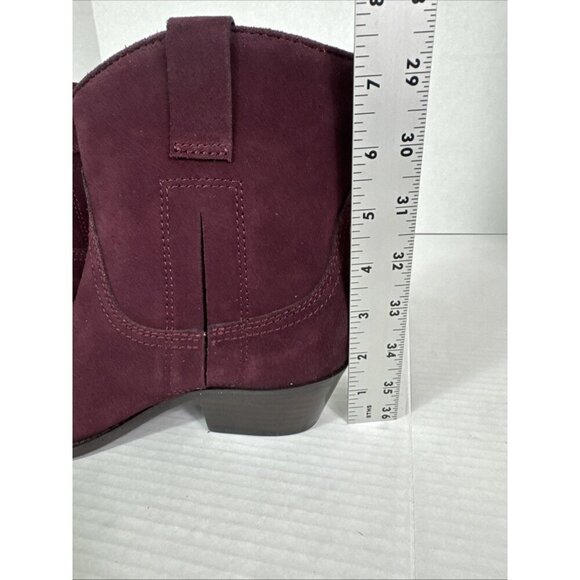 Lucky Brand Women's 6 Ankle Bootie Boot Suede Leather Western Cherry New/Sample - Picture 7 of 14